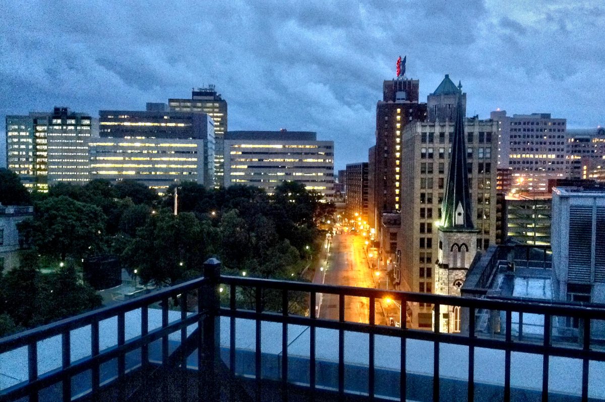 Rooftop Patio at Night